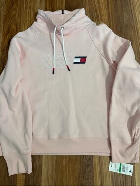 Tommy Hilfiger Light Pink Logo Funnel Neck Pullover